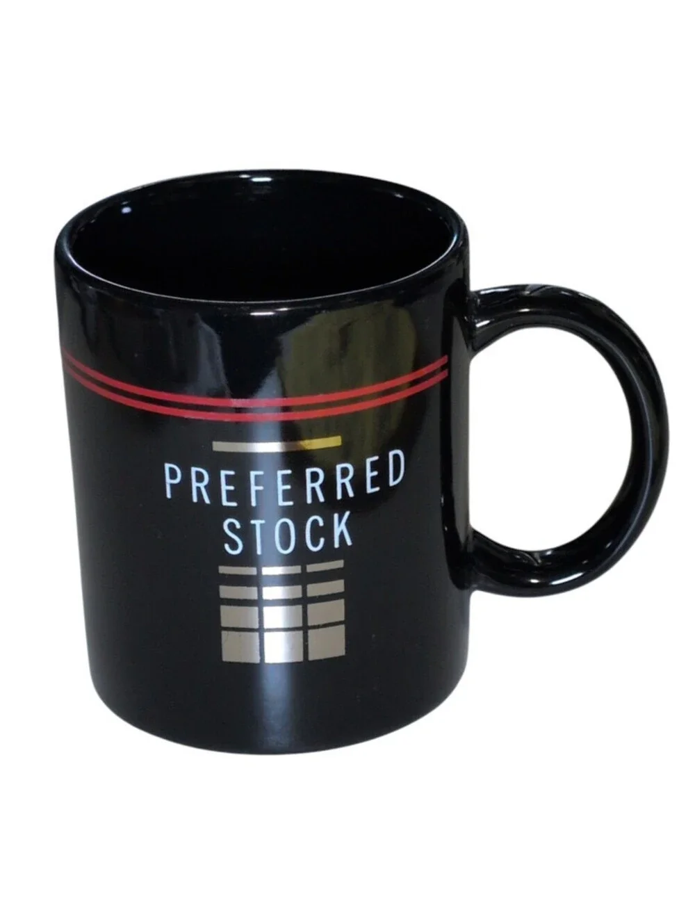 Preferred Stock Cologne Black Coffee Mug Vintage 8 oz Advertisement Promo